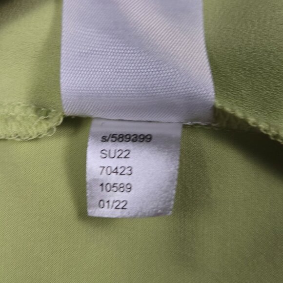 Ann Taylor Factory Green Sleeveless Blouse‎ Medium Tie Neck Minimalist Chic - Picture 9 of 11